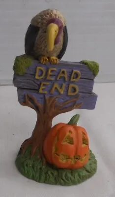 Midwest Creepy Hollow Vulture At Dead End Sign 2-3/4  Tall Halloween Figurine • $6.95