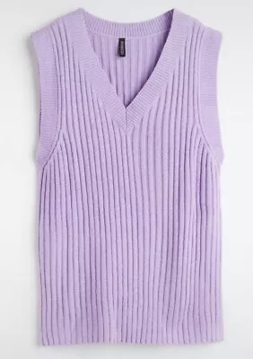 H&M Oversized Rib-knit Sweater Vest Size L • £12