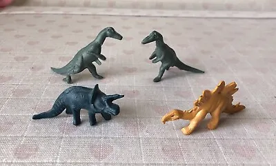 4 X Vintage Dinosaur Plastic Mini Figures Chinasaur Made In Hong Kong Used Lot • $29.99