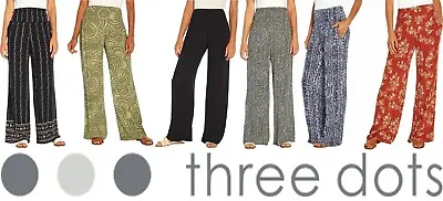 Three Dots Ladies' Printed Palazzo Comfy Casual Pants - Colors - Sizes - 1621313 • $14.99