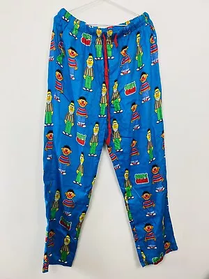 Peter Alexander Sesame Street Blue Pyjama Pants Sz L Cotton Elmo Bert Ernie • $31.14