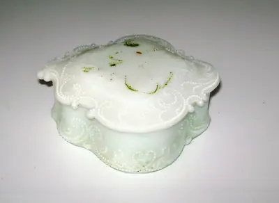 Antique Victorian Era Milk Glass Vanity Dresser Trinket Box • $24