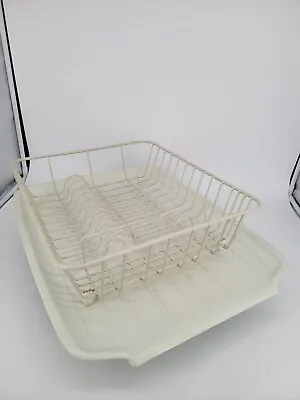 Vintage Rubbermaid White Dish Drainer Rack With Rubber Drip Tray 1181.  As Is • $38.27