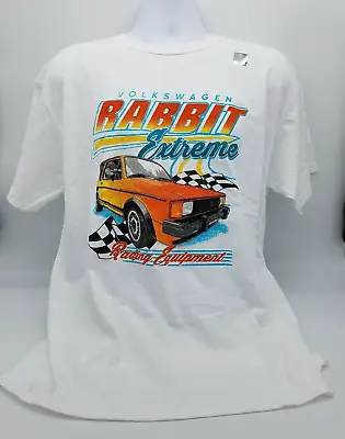 Volkswagen Rabbit Extreme Racing Equipment Men's White T-Shirt Size S-XL New • $19.99