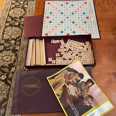 Vintage 1968 Scrabble Game Wooden Tiles Racks Board Box Arts And Crafts • $2.99
