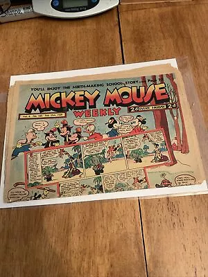 Mickey Mouse Weekly 160 1939 UK Issue Super Rare Paper And Very Cool! Disney • $29.99