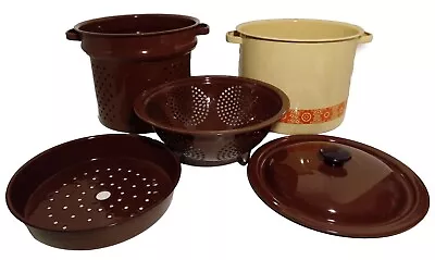 Vintage Enamel  The Everything Pot  Complete 5 Pc Set NEW In (Open) Original Box • $40