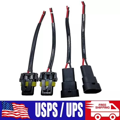 4x 6'' H10 Wire Connectors Harness Pigtails Male Female Adapter Wirings 9006 • $7.69