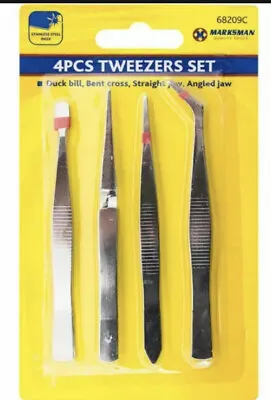 Tweezer Tool Set- Precision Tweezers Small Item Crafts Pinsers Electronics Small • £2.99