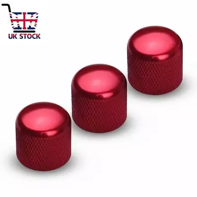 3Pcs Volume Tone Control Knobs Metal Dome Button Caps For Electric Guitar/Bass A • £9.90