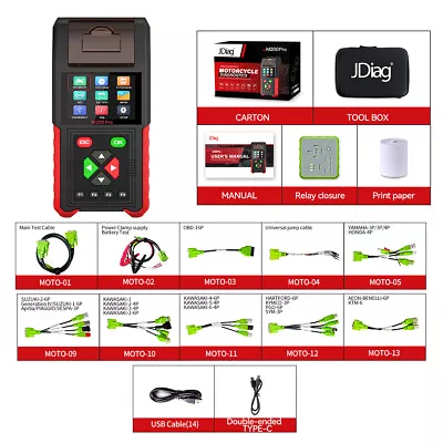 JDiag M200 Pro Motorcycle Diagnostic Tool Support ECU Remapping&programming • $229