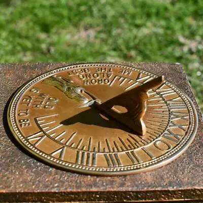 Old Father Time Antique Brass Garden Sundial - 200mm In Diameter • £39