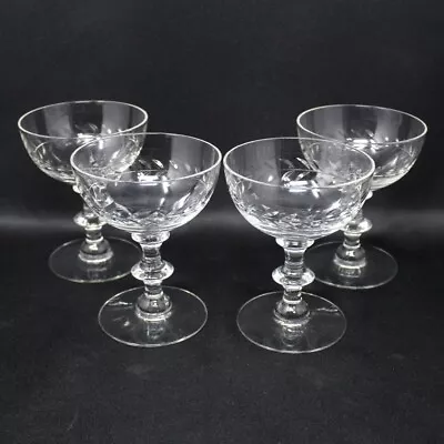 SET OF 4 MORGANTOWN 7685-1 CHAMPAGNE SHERBET LAUREL CUT GLASS 5oz • $25