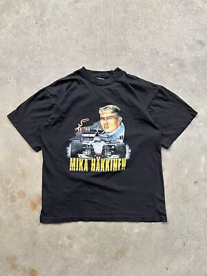 90s Vintage Mika Hakkinen Mercedes Benz F1 Racing T-Shirt XL Suzuka Japan • $69.99