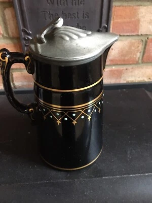£28 • Buy Vintage Decorative Pewter Lid Ewer Jug Pitcher