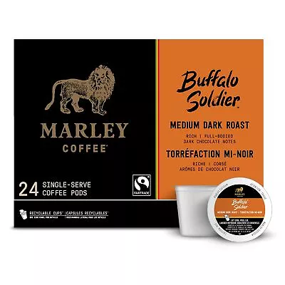 Buffalo Soldier Fairtrade Certified Medium-Dark Roast Coffee Keurig K-Cup ... • $27.40