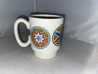Vintage Pfaltzgraff Colorful Pennsylvania Dutch Barn Hex Signs Coffee Mug • $22