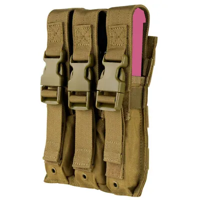 MOLLE Triple Airsoft MP5 .22 Or 9mm Mag Magazine Pouch Buckled Closure - COYOTE • $21.77