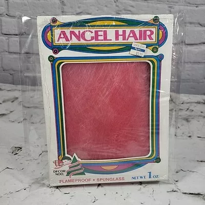 Vintage Angel Hair Spun Glass Pink Tree Trimming Decor Original Box NOS  • $25.49