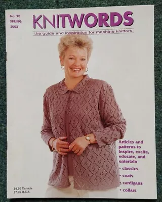 Vintage KNITWORDS Magazine Spring 2002 Articles & Patterns For Machine Knitters • £9.99