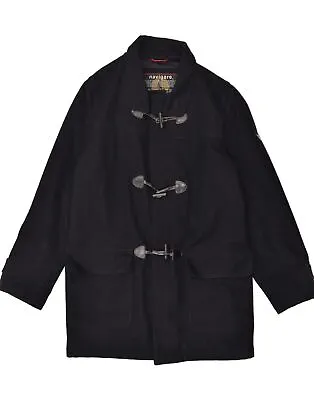 NAVIGARE Mens Duffle Coat UK 40 Large Navy Blue Wool WM05 • $43.93