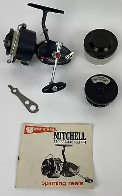 Vintage Garcia Mitchell 440 High Speed Fishing Reel With Manual Tool Spool VGC • $78.99