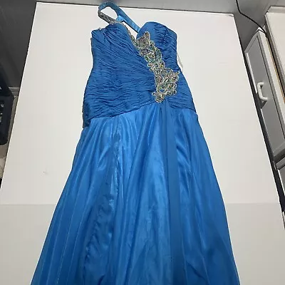 Sherri Hill Long Gown Dress Rare Sequin Single Strap Pageant Prom Size 8 • $180