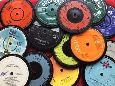 £9.99 • Buy 4 Felt Backed Retro Vinyl Coasters Hand Crafted From Original Records 60/70/80s