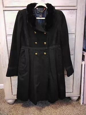 Marc By Marc Jacobs M Black With Gold Buttons Military Peacoat Coat • $22