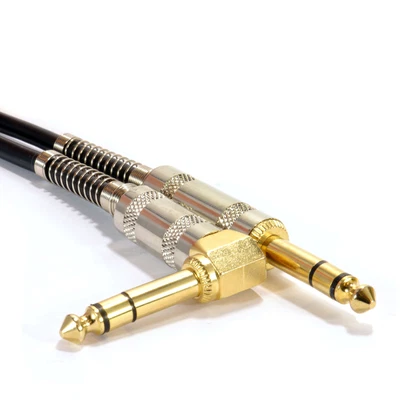 £7.73 • Buy GOLD Right Angle Stereo/Balanced Jack 6.35mm 1/4  Guitar Plugs Cable Lead  3m