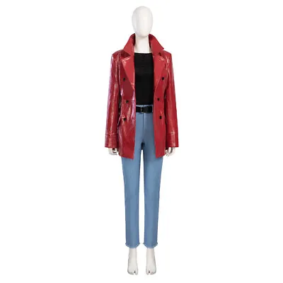 Madame Web Cathy Red Pu Leather Jacket Coat Halloween Cosplay Costume • $116.28