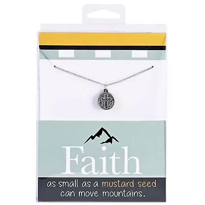 Mustard Seed Faith Brushed Silver 18 Stainless Steel Cross Pendant Necklace • $24.95
