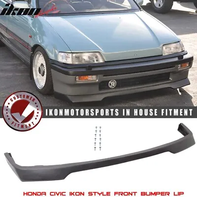 Fits 88-91 Honda Civic IKON Style Front Bumper Lip Spoiler Bodykit Unpainted PU • $74.99