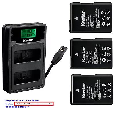 Kastar Battery LCD Dual Charger For NIKON D5100 D5200 D5300 905-19023-00000-01 • $10.99