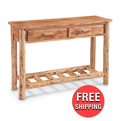 $185.35 • Buy CASTLECREEK Pine Log Wood Sofa Table Lodge Living Room Home Furniture Rustic USA