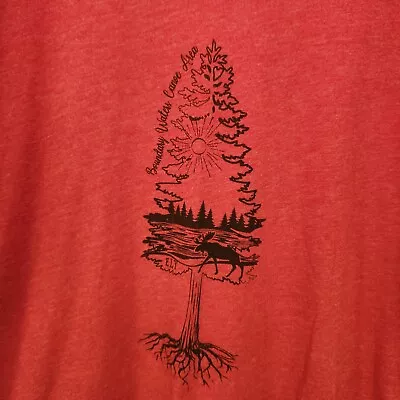 Boundary Waters Canoe Area T-Shirt Women's Size XL Red (P) Pine Tree Moose Top • $9.74