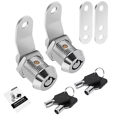 2 Pack Tool Box Lock With Keys 5/8  Cabinet Lock Cam Lock Keyed Alike Toolbox Lo • $15.40