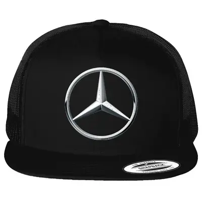 $24.99 • Buy Mercedes Benz Car Logo Emblem Printed On Black Yupoong Hat Flat Bill Trucker Cap