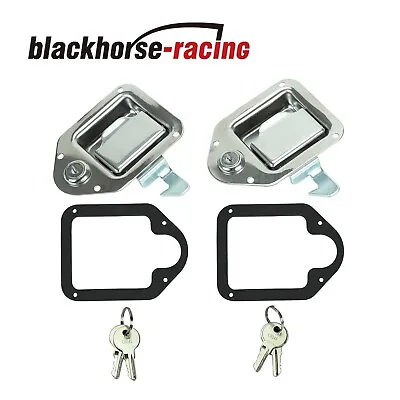 2 Trailer Paddle Door Latch Handle RV Truck Tool Box Lock Steel Key 4-3/8 3-1/4  • $22.88