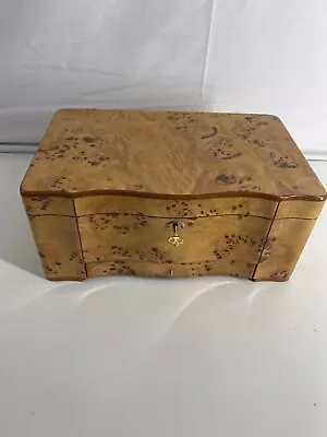 Burl Maple Lacquered Wood Humidor High Quailty Box Vintage Gift Decor • $150