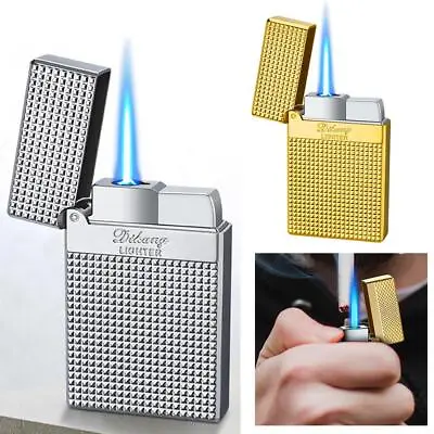 Metal Jet Gas Flashlight Lighter Windproof Cigar Drill Lighter Smoking Chill • £5.99