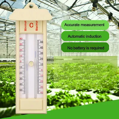 Max-Min Press Thermometer Monitor Tool -50 To 40℃ Garden Greenhouse Temperature  • £7.85