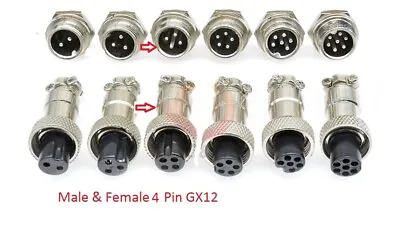 GX12 4 Pin Multi Contact Connector Socket And Plug Microphone Aviation • £3.75
