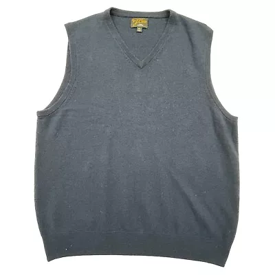 J Crew Mens Navy Blue 100% Cashmere V-neck Sweater Vest Xl • $24.99