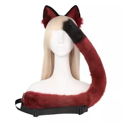 Cat Ears Tail Set Plush Furry Cat Fox Ears Headband Fancy Dress Anime Costume • $57.93