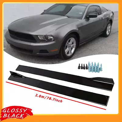 Side Skirt Extension Lip Splitters Rocker Panel 2010-2014 For Ford For Mustang • $46.95