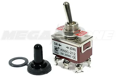 Toggle Switch Heavy Duty 20A/125V Momentary DPDT ON-(ON) W/Waterproof Boot.  • $8.49