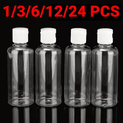 1/24x 100ml Plastic Clear Bottle Travel Lotion Liquid Shampoo Makeup Container • £3.01