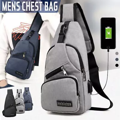 $12.48 • Buy Durable Mens Chest Bag Shoulder Backpack Man Sling Cross Body Satchel Travel Bag