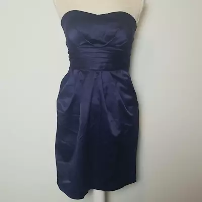 Inap Dress 9 Women's Sleeveless Royal Blue  Evening Dance Silk Feel Knee Lemgth • $13.50
